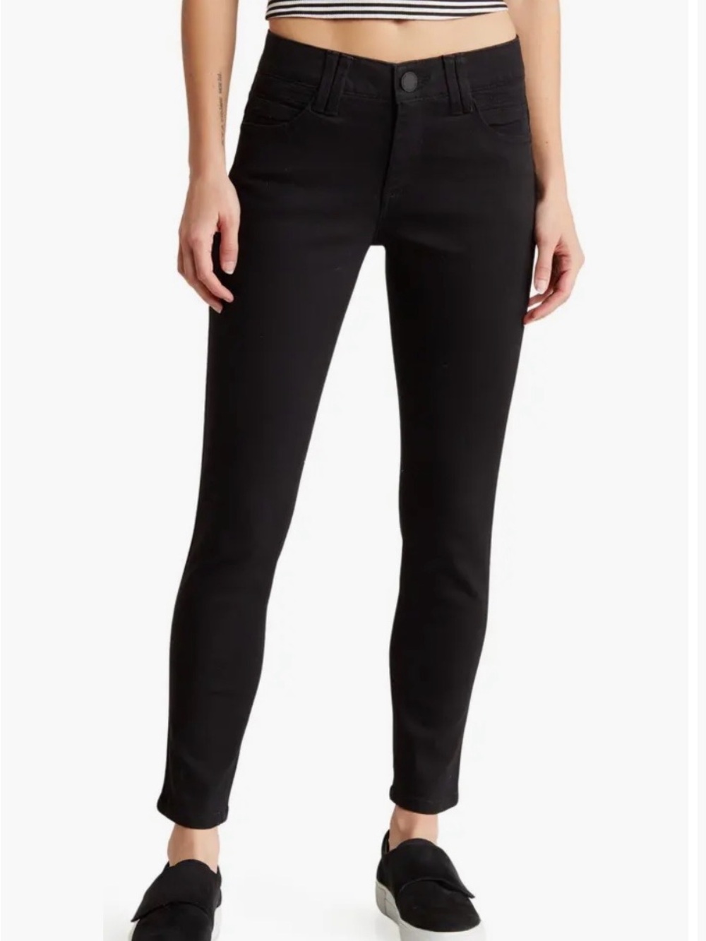 Democracy Black Skinny Jeans - Sleek High-Rise Style Ab Control